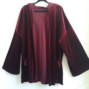 SOFT SCARLET VELVET "JEDI STYLE" JACKET XL